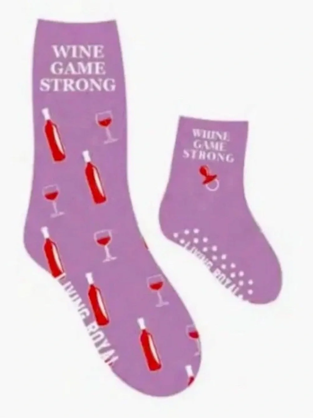 Wine Game Me And Mini Unisex Novelty Socks, Adult Shoe Sz 4-13, Kids Age 2-5